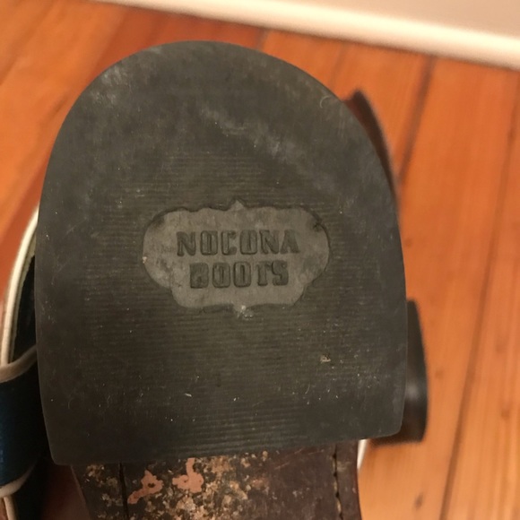 Folded flipped vintage Nocona painted cowboy Canty boots - Picture 9 of 11